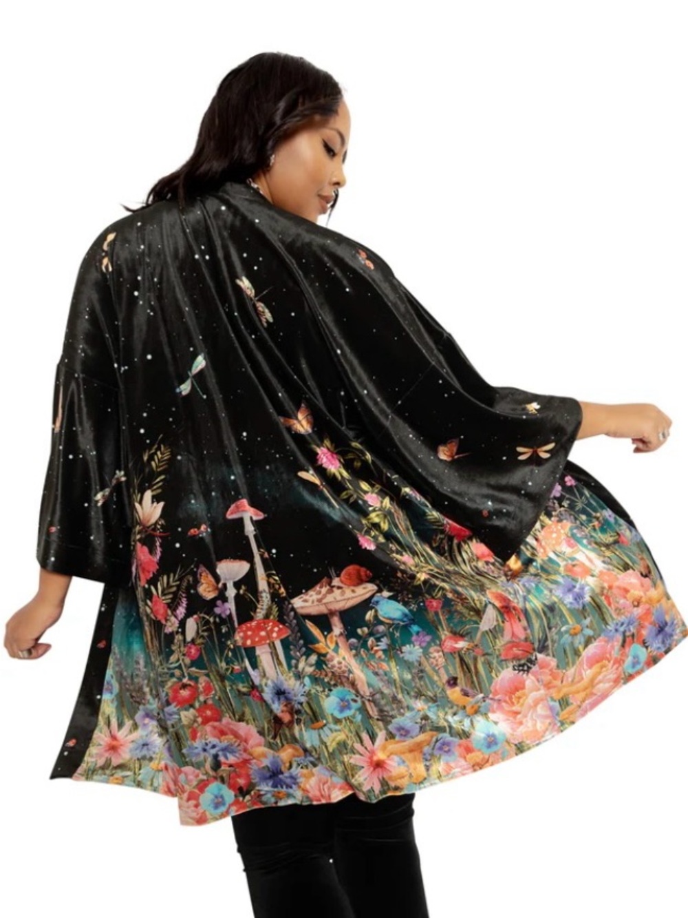 NWT Blackmilk Fairytale Floral Velvet Robe
